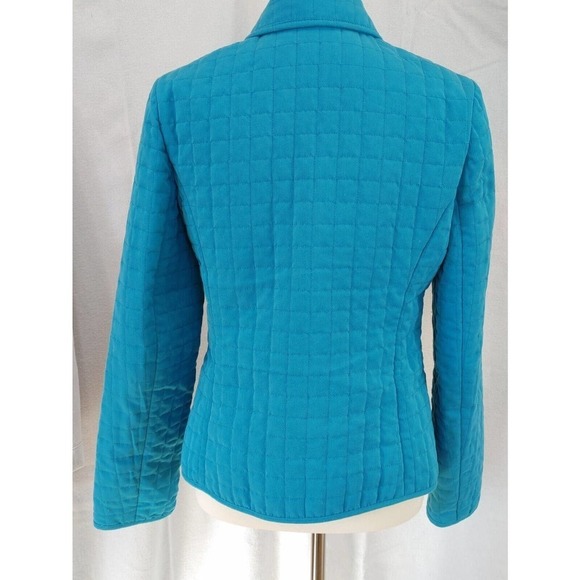 Briggs NY Women's Blue Quilted Snap Lightweight Jacket Size 8 Print Lining - Picture 3 of 8